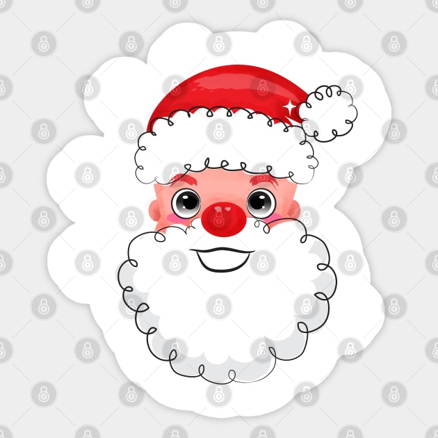 Cute Christmas Santa Sticker by lunamoonart